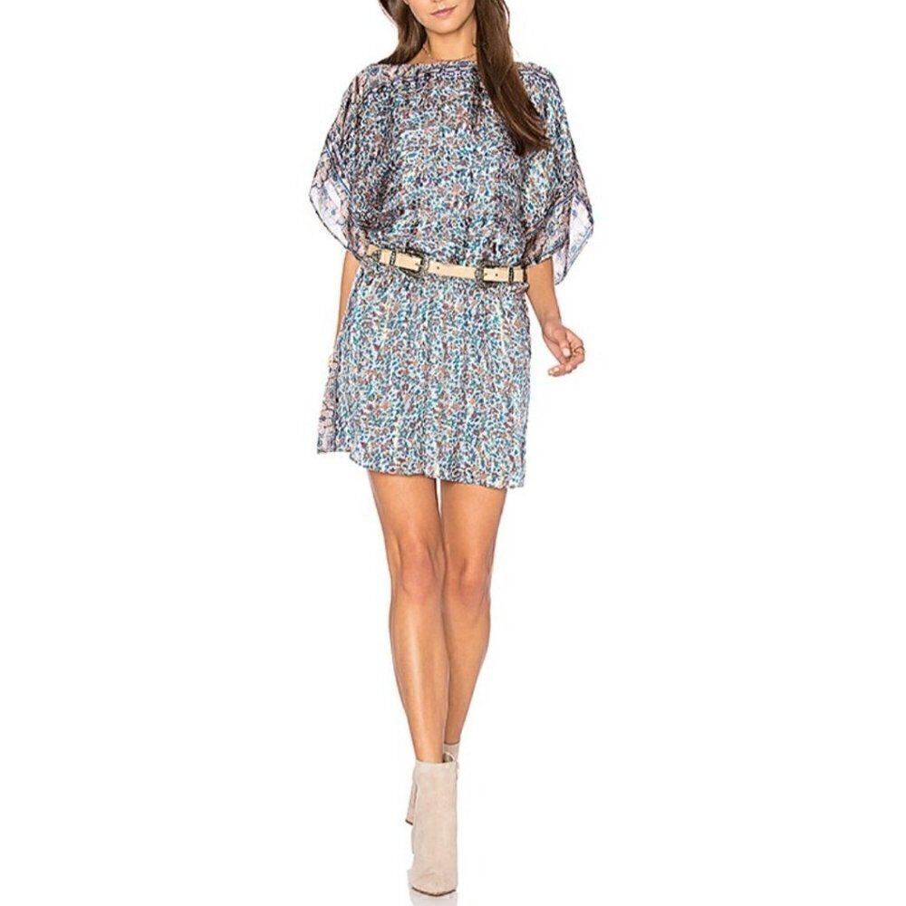Joie Sofinne Silk Floral Print Blouson Minidress, Dusty Mink Size XS - Picture 8 of 8